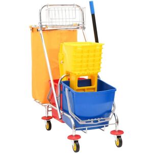 Berkfield Home - Royalton Cleaning Trolley with Buckets and Wringer PP&Oxford Fabric