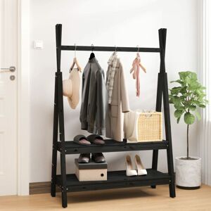 BERKFIELD HOME Royalton Clothes Rack Black 100x45.5x150 cm Solid Wood Pine