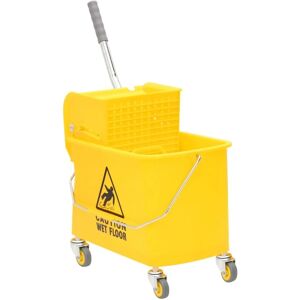 Berkfield Home - Royalton Mop Bucket with Wringer and Wheels Yellow 20 l Polypropylene