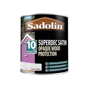 Sadolin Superdec Opaque Wood Protection Super White Satin 1 litre SAD5028825