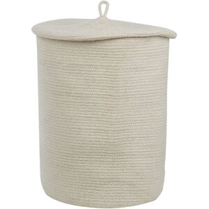 Beliani - Single Braided Cotton Storage Laundry Basket Bin Off-White Silopi - White