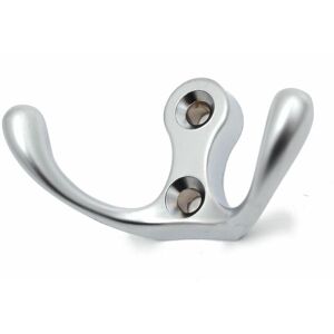 GTV Small Double Coat Hanger Hook Door Wall Bath CK24 Model - Colour Aluminium - Pack of 30