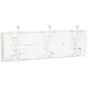 BISCOTTINI Wall coat hanger, coat hooks wall hanger in wood and iron, coat racks L58xPR10xH21 cm