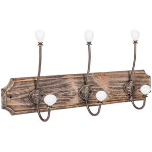 BISCOTTINI Wall coat hanger, coat hooks wall hanger in wood and iron, coat racks L50xPR10xH21 cm