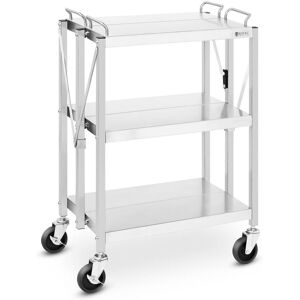 Royal Catering - Stainless Steel Plastic Folding Cart 3 Shelves 40 x 58 cm 90 kg