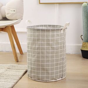 Thick Cotton and Linen Laundry Basket, Folding Large Capacity Laundry Baskets with Handle for Bedroom, Bathroom, 43x37.5cm, Gray - Rhafayre