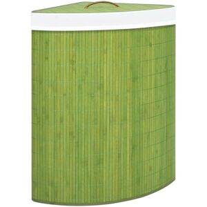 Sweiko - Bamboo Corner Laundry Basket Green 60 l FF320764UK