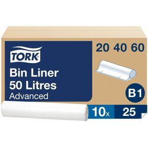 Tork - 204060 Bin Liners (10-ROLL x 25) - Transparent