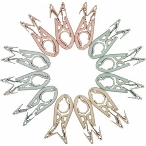 LANGRAY Travel Hangers Folding Hangers with 24 Clips Portable Clothes Hangers, Non-Slip, Lightweight for Home and Travel 12 PCS