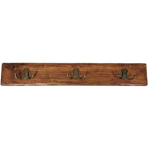 MODERIX Wooden Antique Style Coat Rack Double Hook Antique - Colour Medium Oak - Hangers 7 Hooks 140 cm