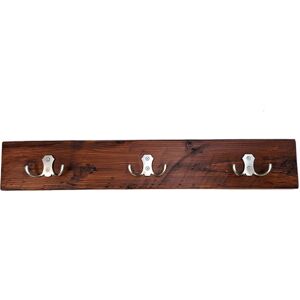 MODERIX Wooden Antique Style Coat Rack Double Hook Satin - Colour Dark Oak - Hangers 8 Hooks 150 cm