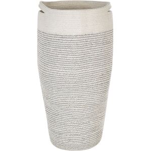 Beliani - Woven Braided Cotton Storage Laundry Basket Bin Set Off White Arrah - White