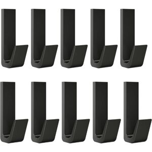 Linghhang - 10 Pieces Aluminum Adhesive Wall Hooks, Bathroom Towel Holder, Kitchen Towel Hanger, Adhesive Coat Rack, Wall Mount No Drilling
