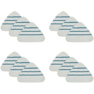 Tlily - 12Pcs Steam Mop Replacement Pads Triple Corner Washable Cloth Floor Cleaning Microfiber Mop Head Pad Fittings