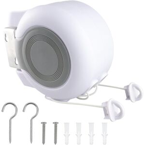 Cyslmuk - 13m Retractable Clothes Dryer, Heavy Duty Double Clothesline for Outdoor and Indoor, Wall Mounted, Portable, Easy Installation
