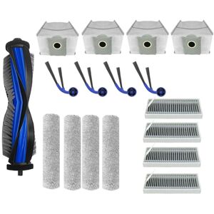 TLILY 17 Pcs for Deeboot T80 PRO OMNI / M14 PLUS Sweeper Roller Side Brush Filter Mop Pad Dust Bag