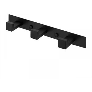 Cyslmuk - 1pc Bathroom Wall Mounted Coat Rack with 3 Hooks, Wall Mounted Coat Rack for Bathroom, Matte Black Aluminum Space