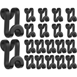 LINGHHANG 20 Pieces Black Hanger Hooks Connecting Hooks for Hangers Mini Cascading Hangers for Cascading Hanger Hooks