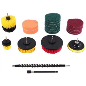 TLILY 21 Piece Attachments Set Scrub Pads Sponge Power Scrubber Brush with Rotate Extend Long Attachment All Purpose Clean for Grout Tiles Sinks Bathtub
