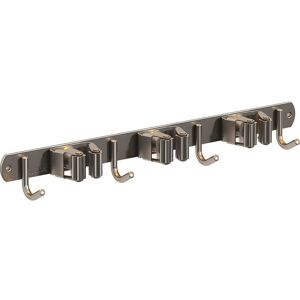 Cyslmuk - 3 Slots and 4 Hooks) Wall Mounted Broom Holder - Stainless Steel Broom Hanger, Storage Hanger Holder for Kitchen, Garage, Laundry Room