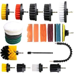 TLILY 31 PCS Scrub Pads Power Scrubber Cleaning Kit Universal Cleaner Scrubbing Cordless Drill for Bathroom Tile