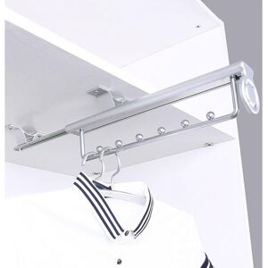 CYSLMUK 35CM Heavy Duty Pull Out Clothes Rack Sliding Trouser Hanger, Telescopic Wardrobe, Hanging Rail for Clothes Cabinet