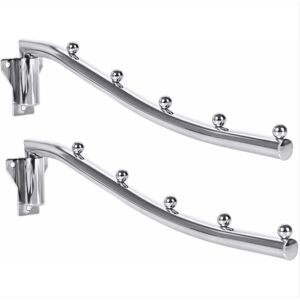 CSPARKV 38cm)Foldable Wall Mounted Clothes Hanger, 2PCS Steel Folding Coat Rack Wall Mounted Hanging Clothes Rack with Swing Arm for Bedroom Living Room Ball