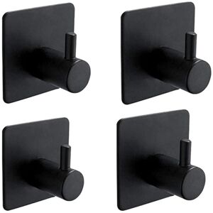 Linghhang - 4 Pieces 3M Adhesive Hooks, Bathroom Wall Mounted, Kitchen Towel Hanger, Picture Hanger Without Drilling, Stainless Steel Self-Adhesive