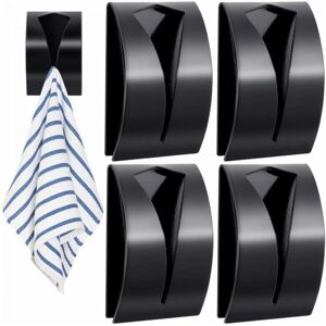 CYSLMUK 4Pcs Kitchen Towel Holder Grabber Self Adhesive, Stainless Steel Kitchen Dish Towel Hook, No Drilling Wall Mount Towel Rack Towel Holder