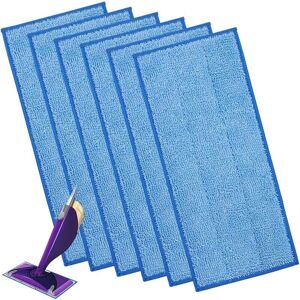 CYSLMUK 6-Pack for Swiffer WetJet Flat Mop Cloths with Velcro Fastener. Microfiber Mop Head Replacement Pads