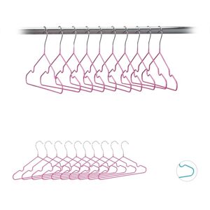 Set of 80 Relaxdays Children's Coat Hangers, Compact Wire Holders, PVC-Coating, 30 cm, Pink