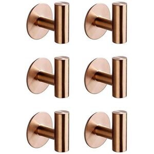 Tlily - 6Pcs Bathroom Hook Stainless Steel Hook Heavy Duty Hook for Bathroom Kitchen Living Room Hotel Coat Hook (Nail Free)