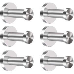 IKODM 6Pcs Stainless Steel Wall Hooks Coat Hooks Robe Hook Towel Hooks Bathroom Hooks for Robe, Towel, Bedroom, Kitchen
