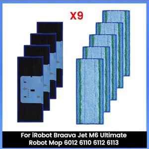 TLILY 9PCS Wet Mopping Pads for Jet M6 Ultimate Robot Mop