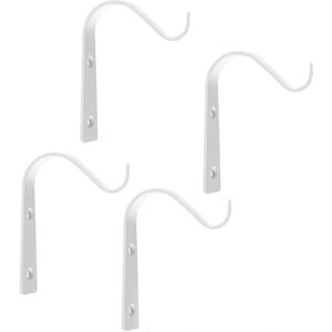 Alwaysh - 4 Pieces Wall Hanging Plant Hook, Metal Garden Hanging Hooks, Black Wall Hooks, for Outdoor, Indoor, Garden, Hanging Baskets(White)