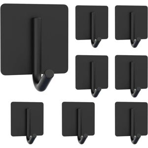 Alwaysh - 8 Pieces Wall Mounted Adhesive Hooks Bathroom Wall Hooks No Drilling Adhesive Towel Hook No Drilling Stainless Steel for Kitchen and