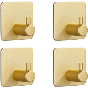 Alwaysh - Pack Strong Self Adhesive Hooks for Coats, Door, Bathroom, Wall, Kitchen - Suction Cup (Gold)