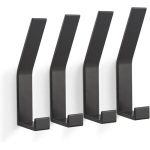 Linghhang - Black) 4 Pcs Coat Hooks, Wall Mounted Coat Rack (Invisible Screws), Modern Coat Hook for Jackets, Coats, Clothes, Scarves, Handbags and