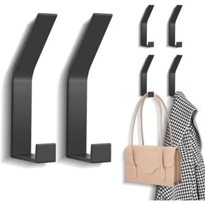 Ccykxa - 6 Pcs Coat Hooks, Wall Mounted Coat Rack (Invisible Screws), Modern Coat Hook for Jackets, Coats, Clothes, Scarves, Handbags and More (Black)