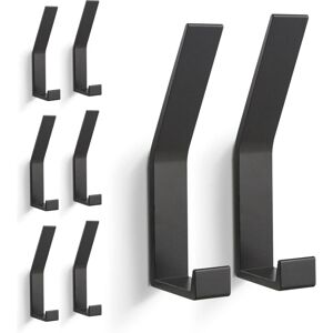 Ccykxa - 8 Pcs Coat Hooks, Wall Mounted Coat Rack (Invisible Screws), Modern Coat Hook for Jackets, Coats, Clothes, Scarves, Handbags and More (Black)