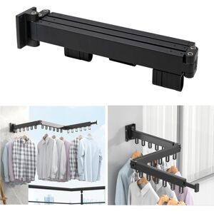 LINGHHANG Foldable Indoor Laundry Drying Rack Aluminum, 3 Tier Wall Mounted Foldable Clothes Rail, Clothes Dryer for Laundry Room, Bathroom, Living Room and