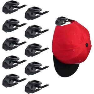 ZVD - Hat Hooks, 10 Pack Self-Adhesive Wall-Mounted Hat Rack for Baseball Caps, Cap Holder, Wall-Mounted Adhesive Hat Hooks, for Door, Wall, Baseball