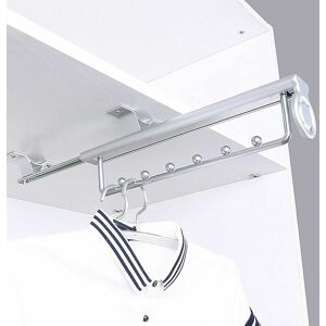 DEWDAT Heavy Duty Pull Out Clothes Rack Trouser Sliding Hanger, Telescopic Wardrobe, Hanger Rail for Clothes Closet
