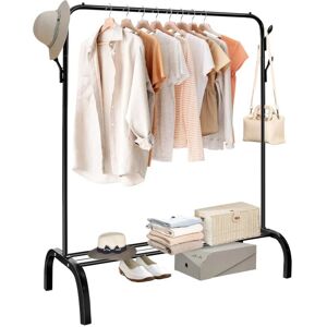 Holdfiturn Clothes Rail, Single Pole Clothing Rail for Bedroom, Multifunctional Metal Hanging Rails, Heavy Duty Clothes Rack, Coat Rack, Garment