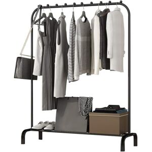 Holdfiturn Heavy Duty Clothes Rail 146 110 40cm Garment Stand Drying Rack with Multi-slip Bead Lower Storage Shelf Freestanding Metal Cloth Hanging