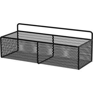 Linghhang - 1 Pcs Metal Wall Mounted Storage Basket with Handle - Large Decorative Hanging Organizer Bag for Entryway, Bedroom, Bathroom, Laundry Room