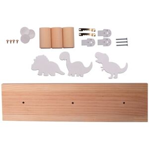 Tlily - Kids Dinosaur Wall Mounted Coat Hooks Wooden Door Hanger for Boys Bedroom Nursery Playroom Decorations -White