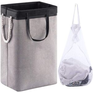 Linghhang - Large Laundry Basket 60 x 41 x 31 cm, Foldable Laundry Bag with Rope Handles Storage Bin Suitable for Bedroom Laundry Room Bathroom