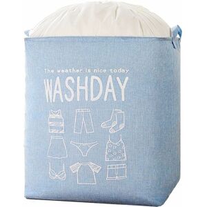 HÉLOISE Large Waterproof Foldable Dirty Laundry Hamper 75L/100L/175L Drawstring Dirty Laundry Bag Travel Dirty Clothes Laundry Bin Storage Basket (Blue, 75L)