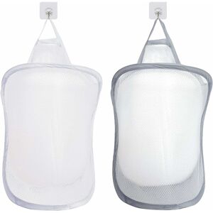 Longziming - Laundry Basket, Pop Up Laundry Storage Basket Collapsible Wash Bag Hanging Toy Storage Bag With Handle 2 pcs